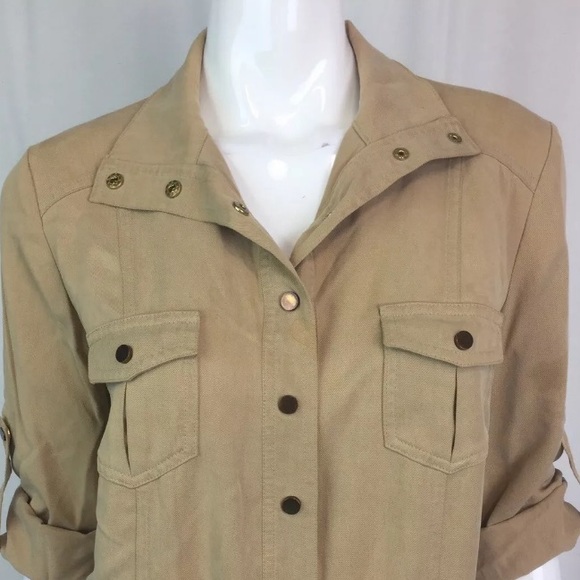 Cache Button Up Tencel Drawstring Shirt Dress - Picture 4 of 11